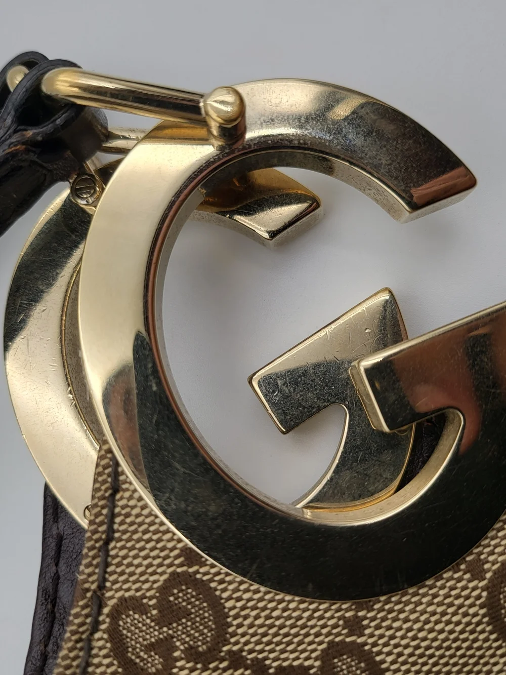 GUCCI Monogram Medium Charlotte Hobo Brown,, Authentic!!